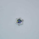 Custom listing for Ariana with Mystic topaz in David Star Necklace Style white gold coated sterling silver # 1112