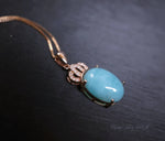 Amazonite Necklace - Rose Gold Coated Sterling Silver - Diamond Crown Pendant - Natural High Quality Chakra Yoga Healing - Amazonite Jewelry