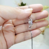 Amethyst Cross Flower Necklace Sterling Silver, Diamond  Cross Pendant White Gold Natural Amethyst Jewelry