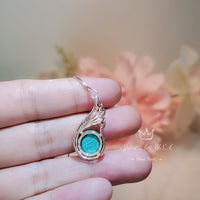 Rose Gold Green Malachite Necklace - Sterling Silver Phoenix Necklace - Heart Chakra Healing Green Stone Pendant