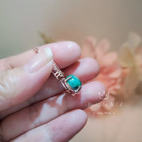 Rose Gold Green Malachite Necklace - Sterling Silver Phoenix Necklace - Heart Chakra Healing Green Stone Pendant