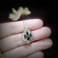 Genuine Blue Sapphire Necklace - Sterling Silver - September Birthstone