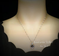 Genuine Blue Sapphire Necklace - Sterling Silver - September Birthstone