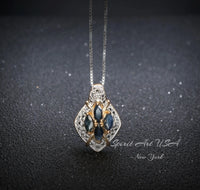 Genuine Blue Sapphire Necklace - Sterling Silver - September Birthstone
