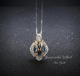 Genuine Blue Sapphire Necklace - Sterling Silver - September Birthstone